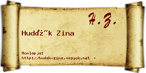 Hudák Zina névjegykártya